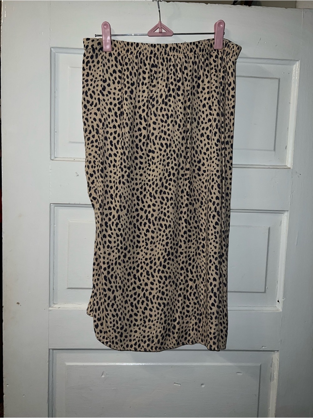 URBAN Romantics Beige and Black Leopard Midi Skirt - Picture 2 of 3